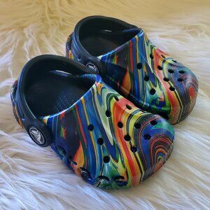 Crocs Baya Toddler Multi-Colored Graphic Clog SZ 4 (C4)